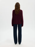 Lulu Brushed Ls Knit O-Neck - Fig Melange