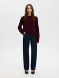 Lulu Brushed Ls Knit O-Neck - Fig Melange
