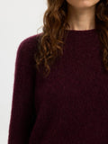 Lulu Brushed Ls Knit O-Neck - Fig Melange