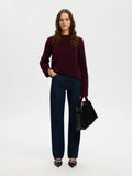 Lulu Brushed Ls Knit O-Neck - Fig Melange