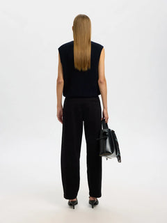 Lulu Sl Button O-Neck Vest - Dark Sapphire Melange