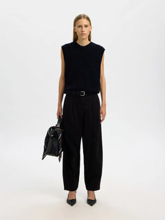 Lulu Sl Button O-Neck Vest - Dark Sapphire Melange