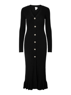 Yasmikla Ls Long Knit Dress - Black