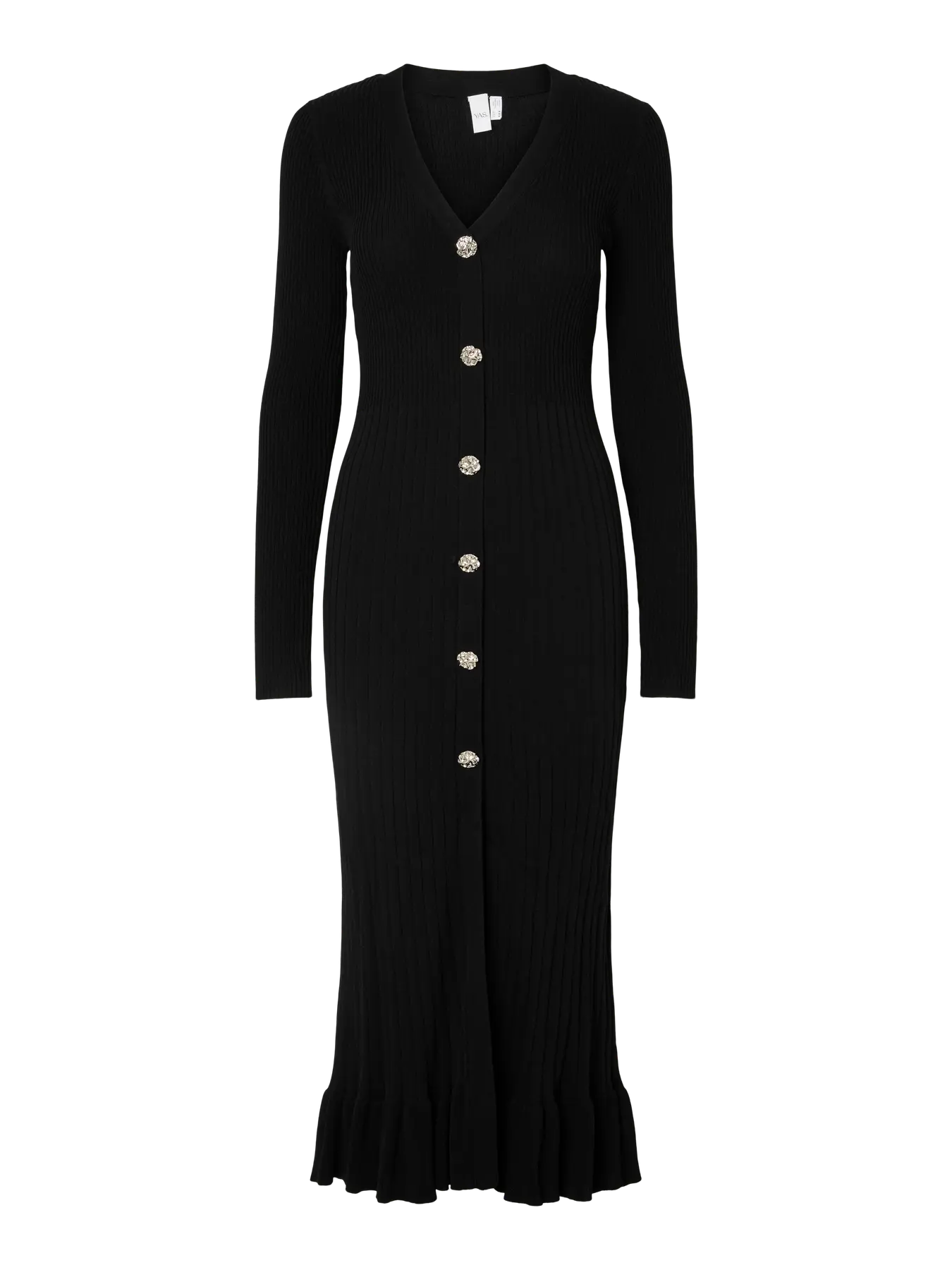 Yasmikla Ls Long Knit Dress - Svart