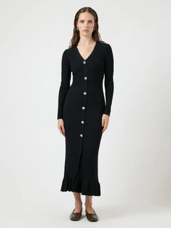 Yasmikla Ls Long Knit Dress - Black