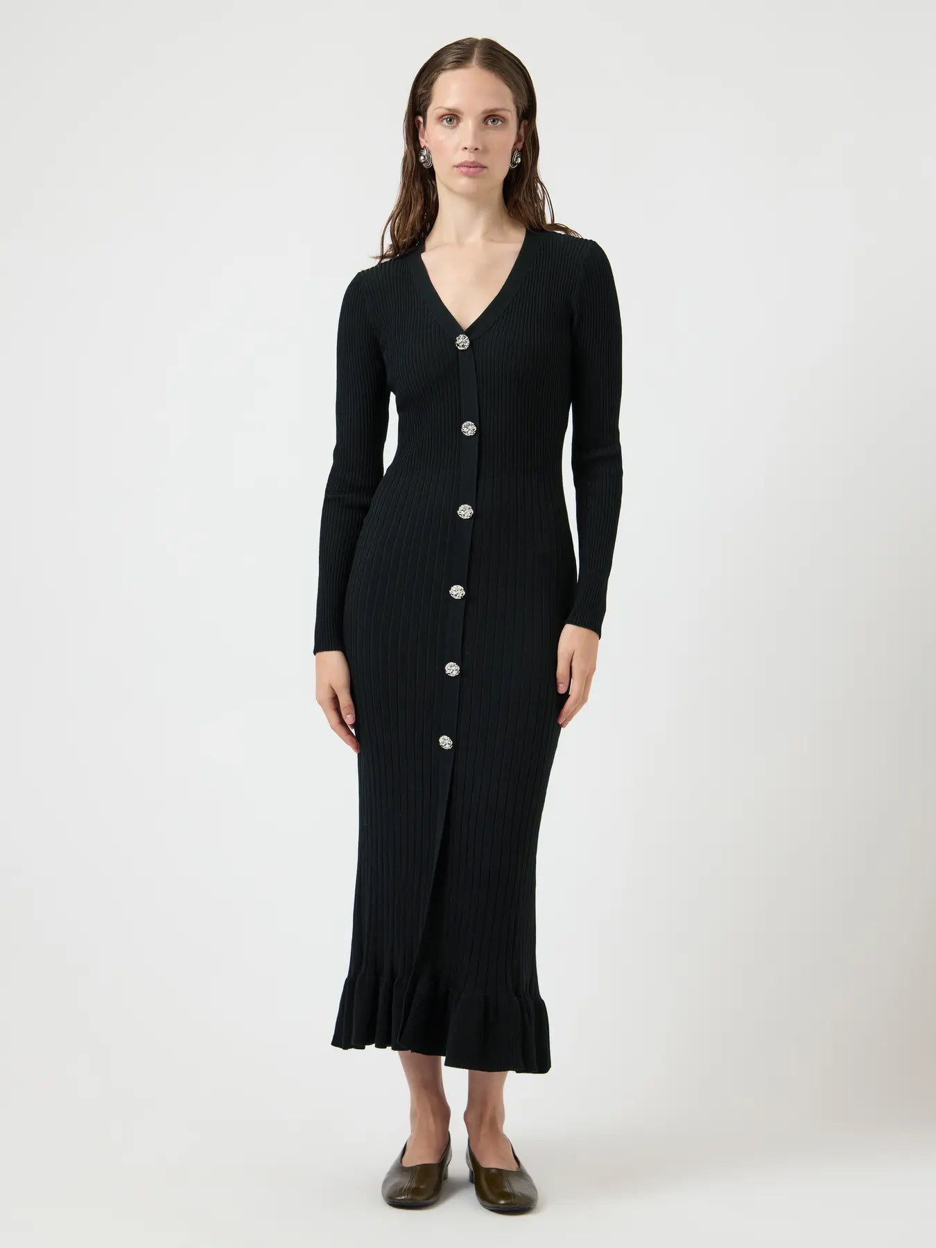 Yasmikla Ls Long Knit Dress - Svart