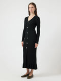 Yasmikla Ls Long Knit Dress - Svart