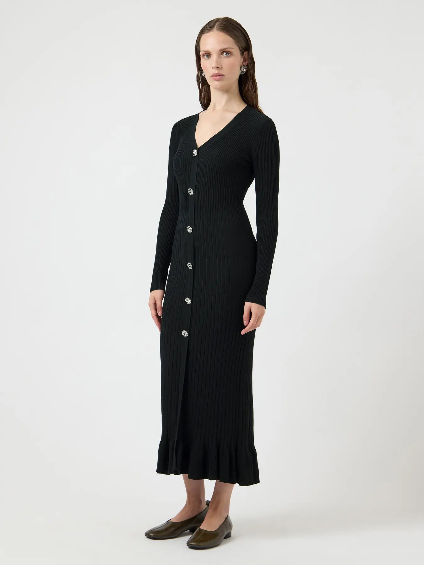 Yasmikla Ls Long Knit Dress - Svart