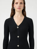 Yasmikla Ls Long Knit Dress - Svart