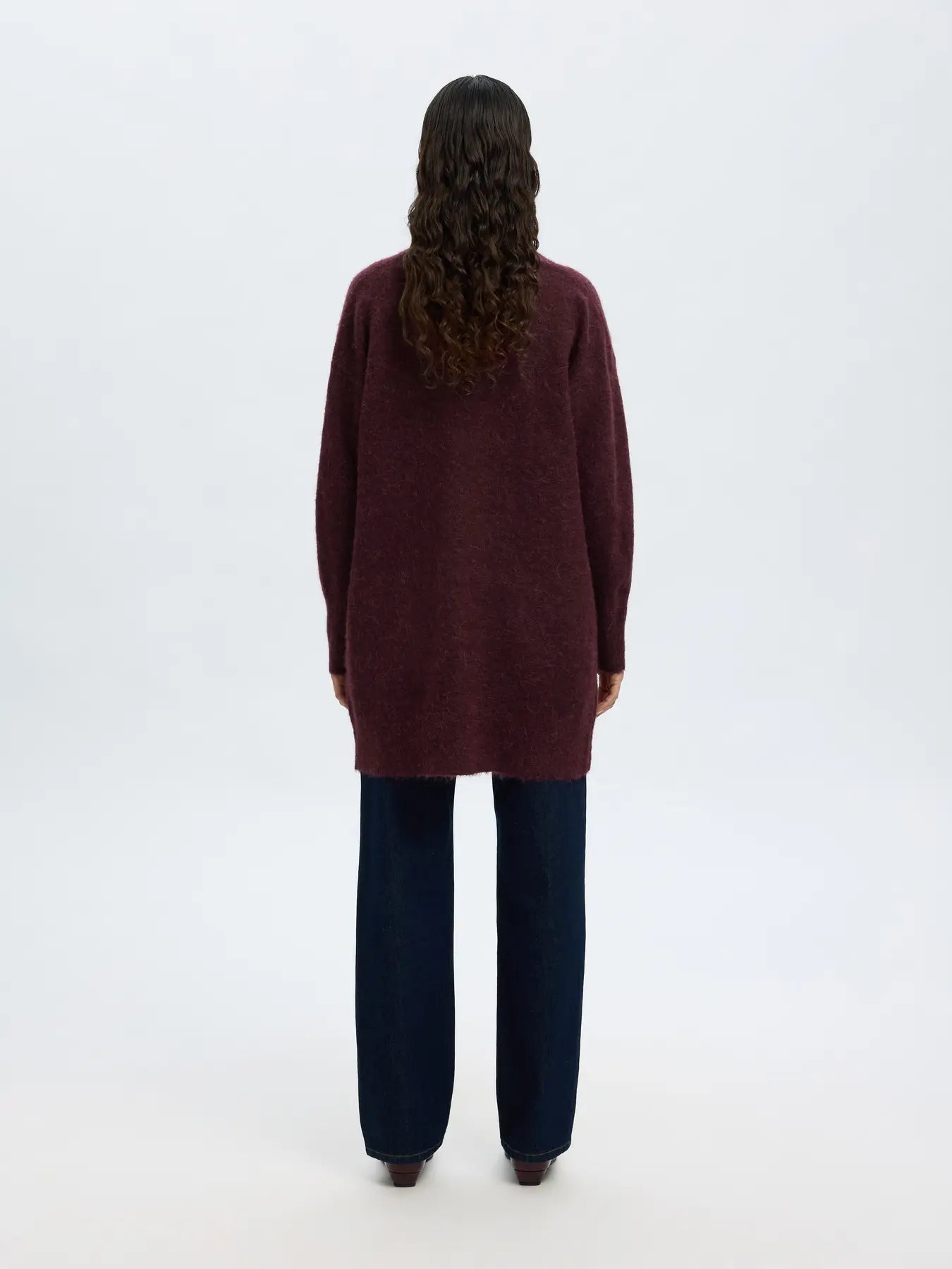 Selected Femme Lulu Lång Kofta - Fig Melange