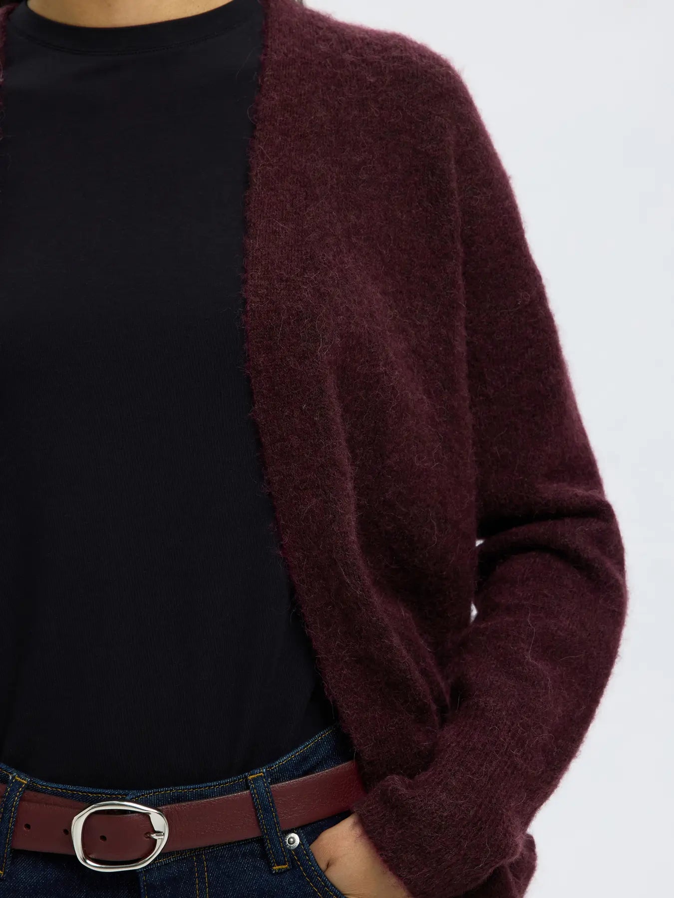Selected Femme Lulu Lång Kofta - Fig Melange