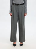 Wide-Rita Lano Mw Pant - Medium Grey Melange