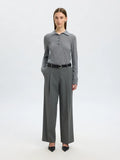 Wide-Rita Lano Mw Pant - Medium Grey Melange