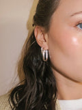 Petite Edge Hoops - Silver