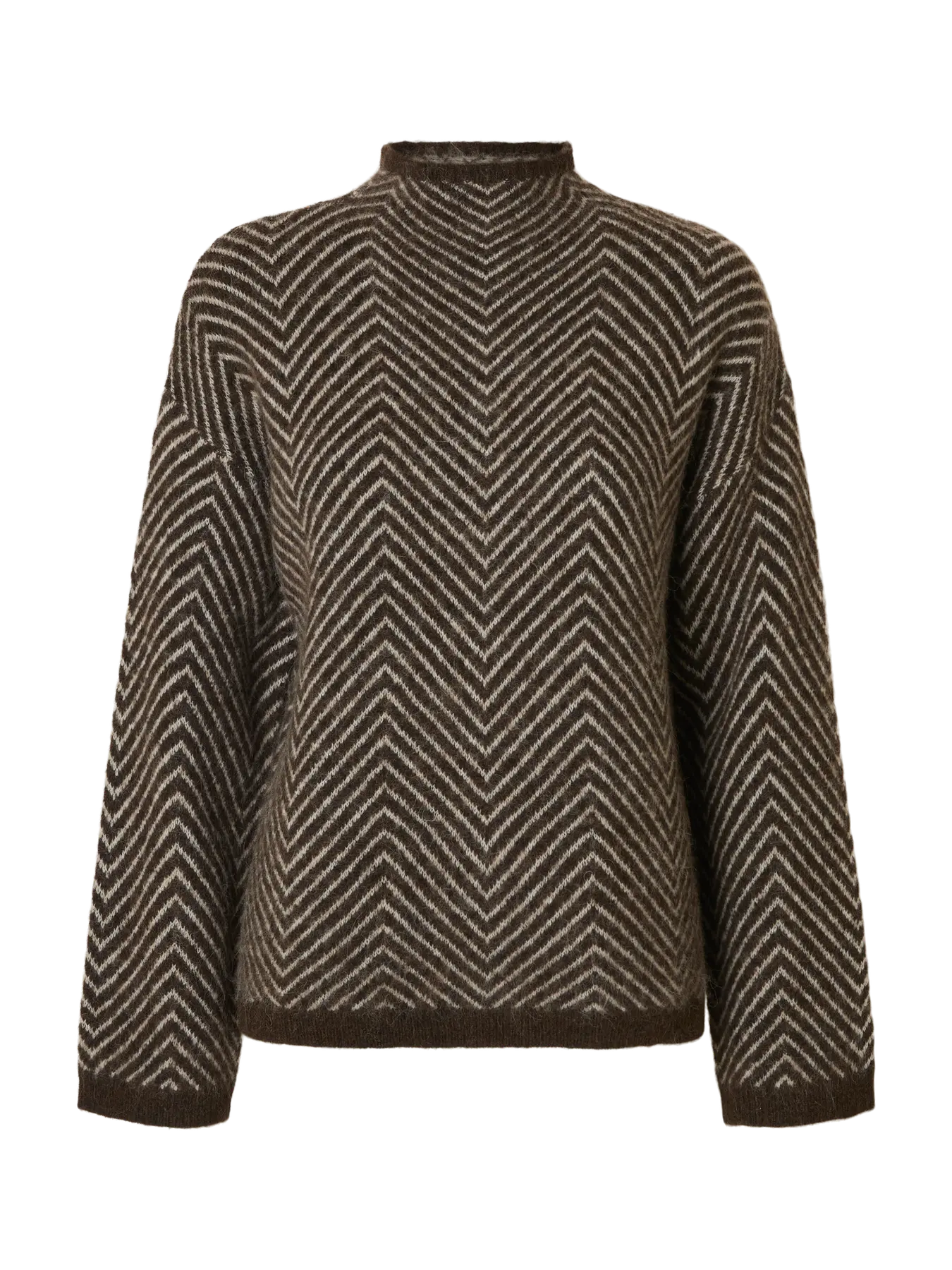 Selected Lulu Ls Herringbone Knit High Neck - Delicioso Birch