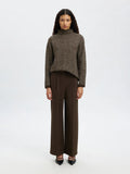 Selected Lulu Ls Herringbone Knit High Neck - Delicioso Birch