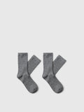 Bobby 2-Pack Wool Blend Sock - Medium Grey Melange