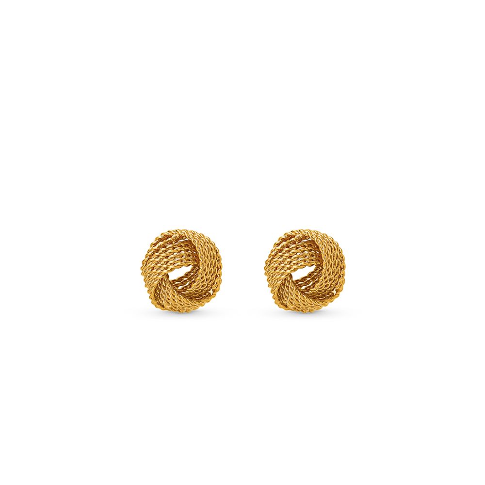 Statement Woven Knot Earring - Pale Gold