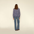 Ivon Retro Flower Blus - Svart
