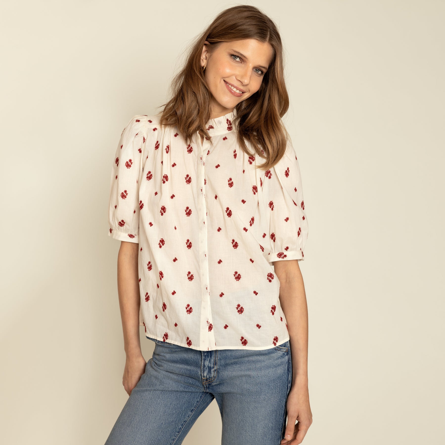 Pia Tjelta Molly Schiffly blus