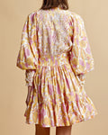 Cotton Slub Mini Dress - Grapes