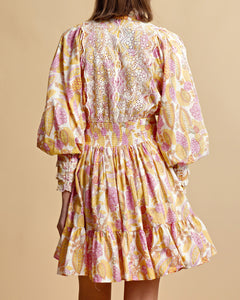 Cotton Slub Mini Dress - Grapes