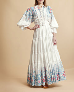 Cotton Slub Maxi Dress - Blue Field