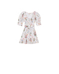 Linen Mini Dress - Flower Garden