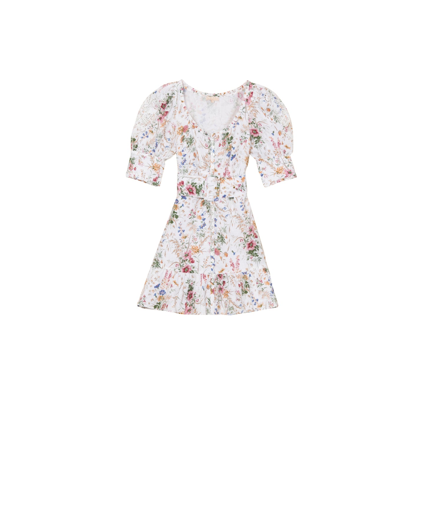 Linen Mini Dress - Flower Garden