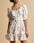 Linen Mini Dress - Flower Garden