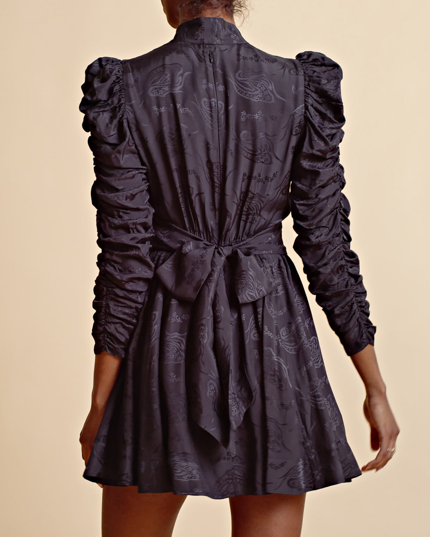 Jacquard Tieband Dress I - Black