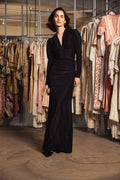 Glitter Jersey Gown - Black