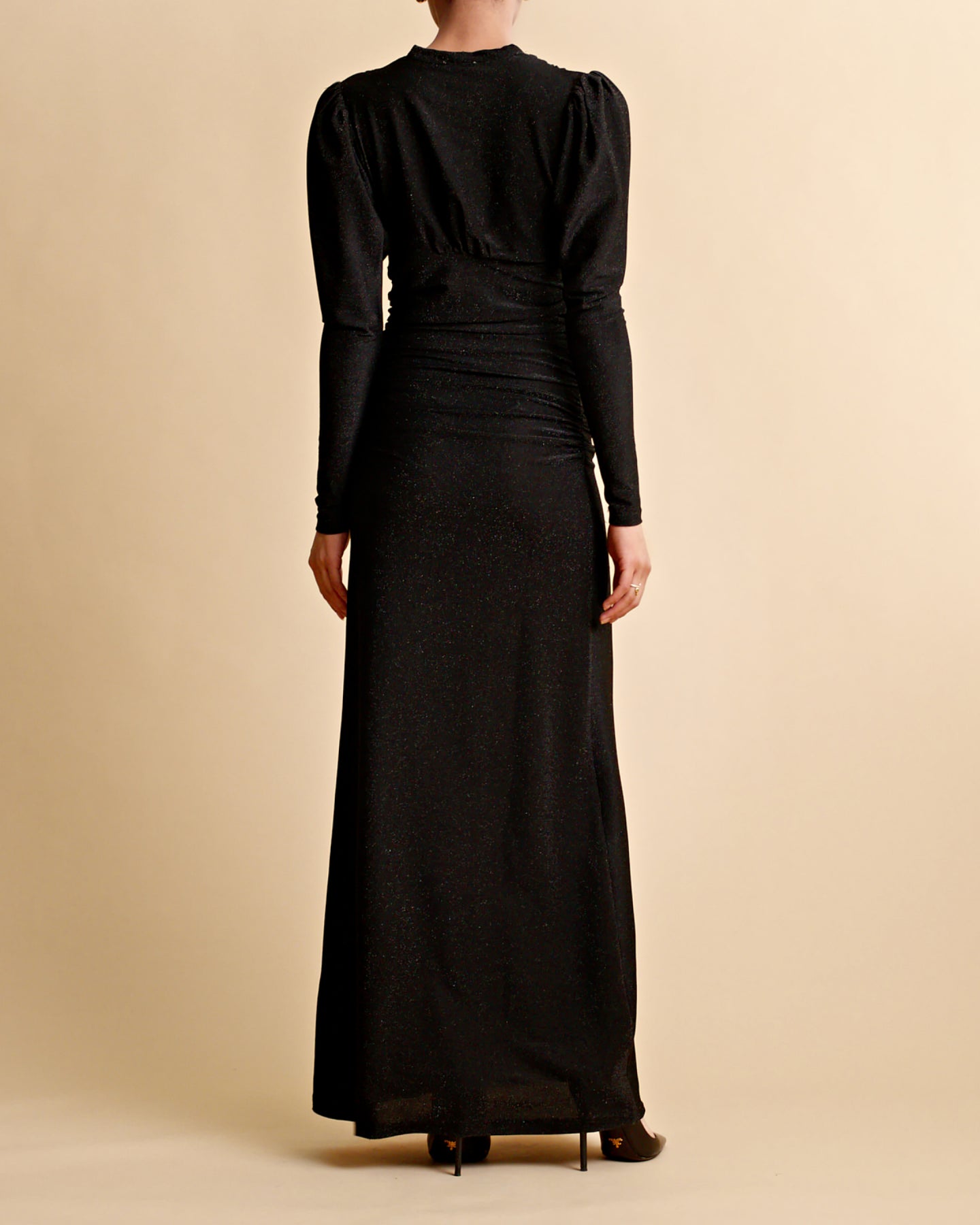 Glitter Jersey Gown - Black