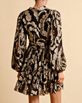 Brocade Georgette Shirt Dress - Black
