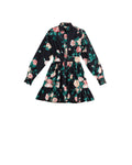 Poplin Mini Dress - Midnight Roses