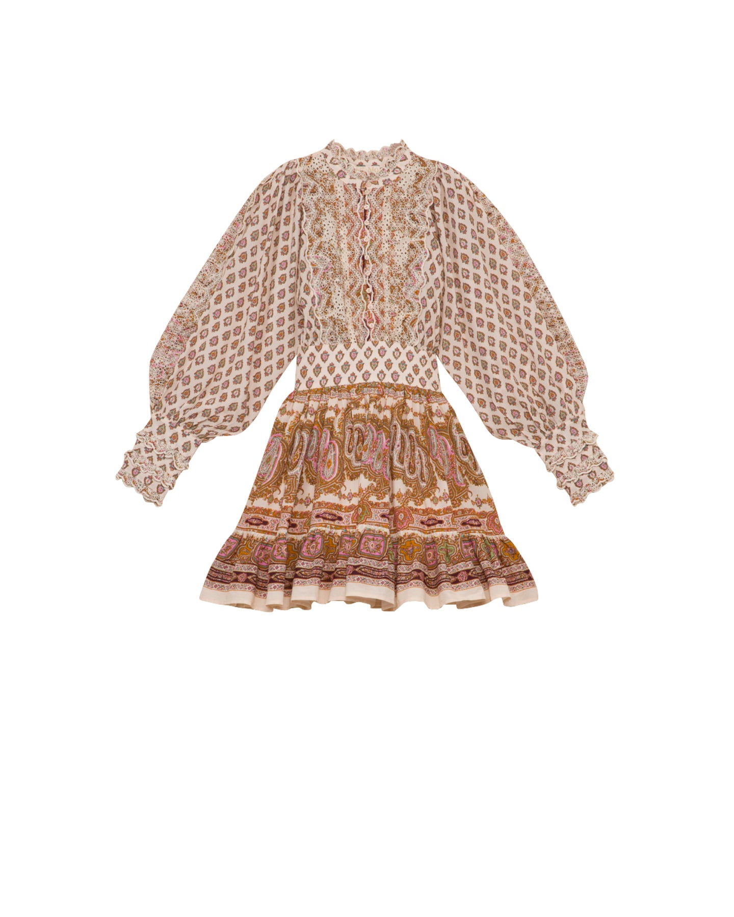 Cotton Slub Mini Dress - Paisley