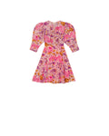 Crepe Mini Dress - Watercolor Bloom