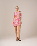 Crepe Mini Dress - Watercolor Bloom