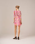 Crepe Mini Dress - Watercolor Bloom