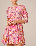 Crepe Mini Dress - Watercolor Bloom