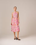 Crepe Halterneck Dress - Watercolor Bloom