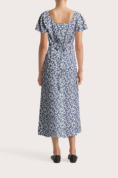 Aurelia Midi Dress - Leilani Print/Mid Blue