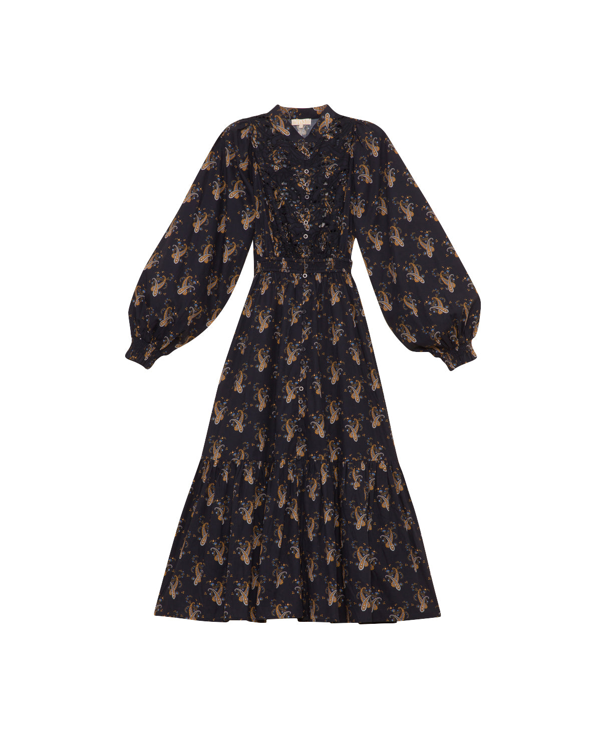 Poplin Smocking Dress - Midnight Paisley