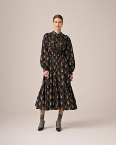 Poplin Smocking Dress - Midnight Paisley