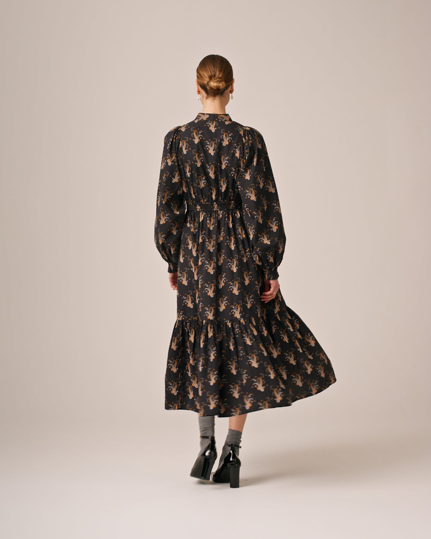 Poplin Smocking Dress - Midnight Paisley