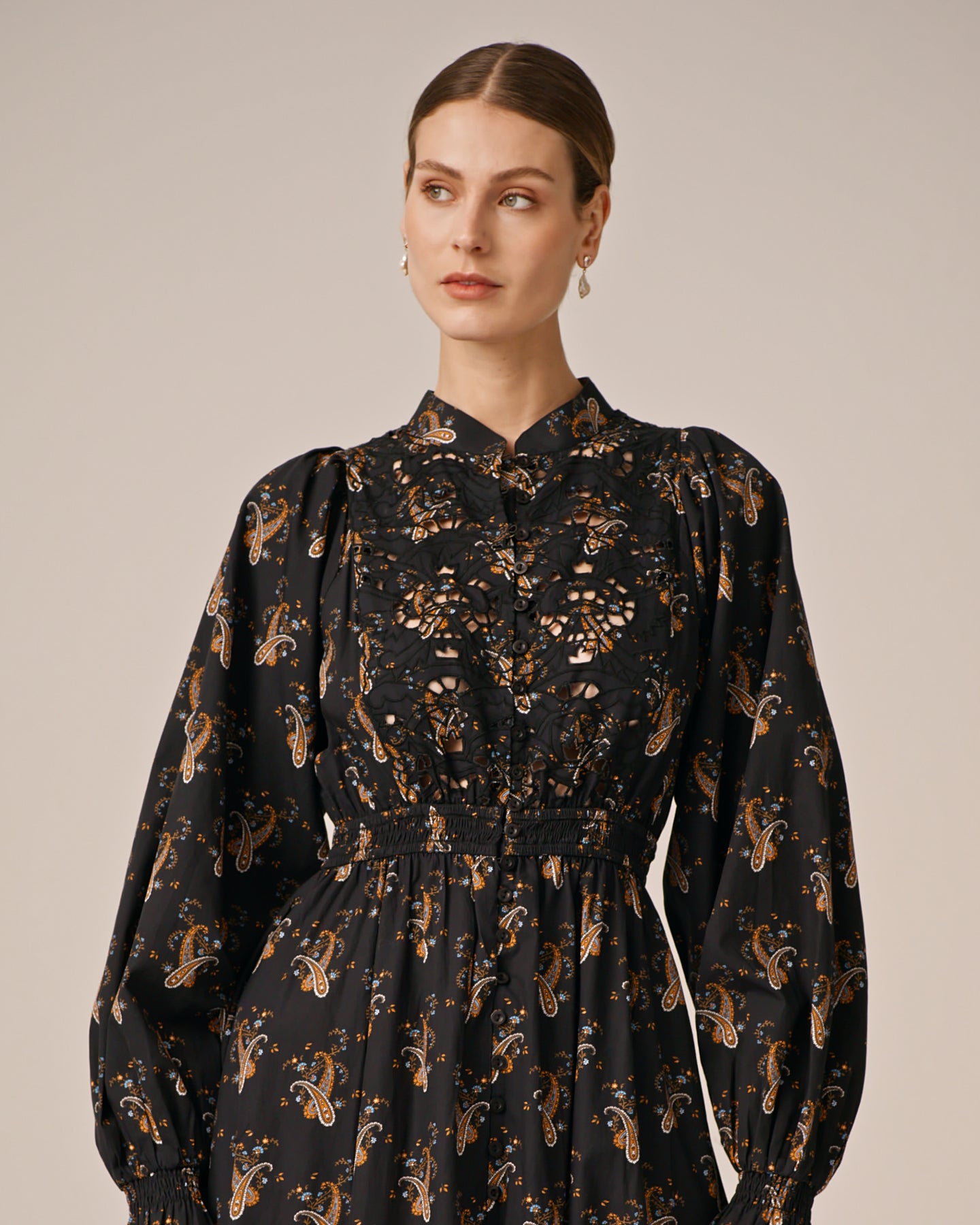 Poplin Smocking Dress - Midnight Paisley