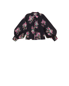 Poplin Peplum Blouse - Apple Blossom