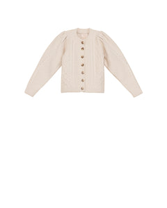 Wool Puffed Cardigan - Off White