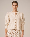Wool Puffed Cardigan - Off White