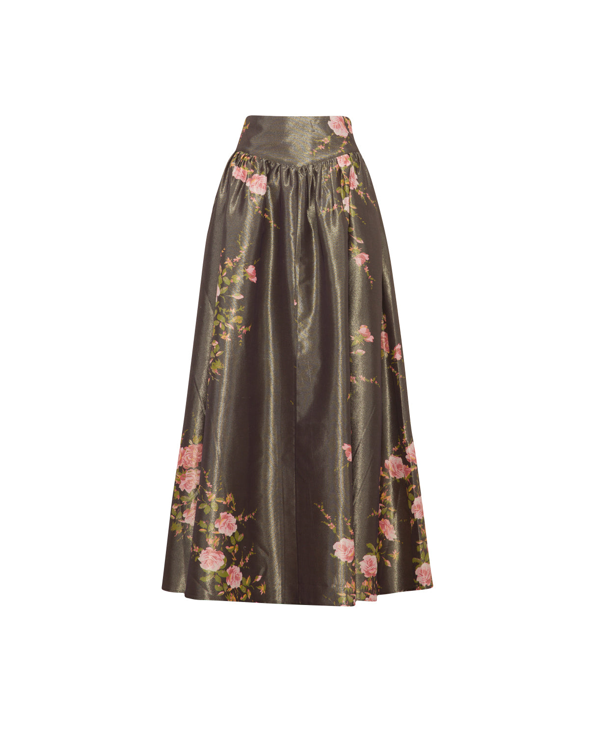 Taffeta Maxi Skirt - Antique Roses